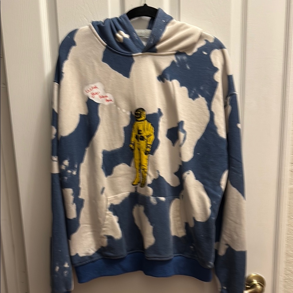 Travis Scott Blue and White Astroworld Spaceman Hoodie